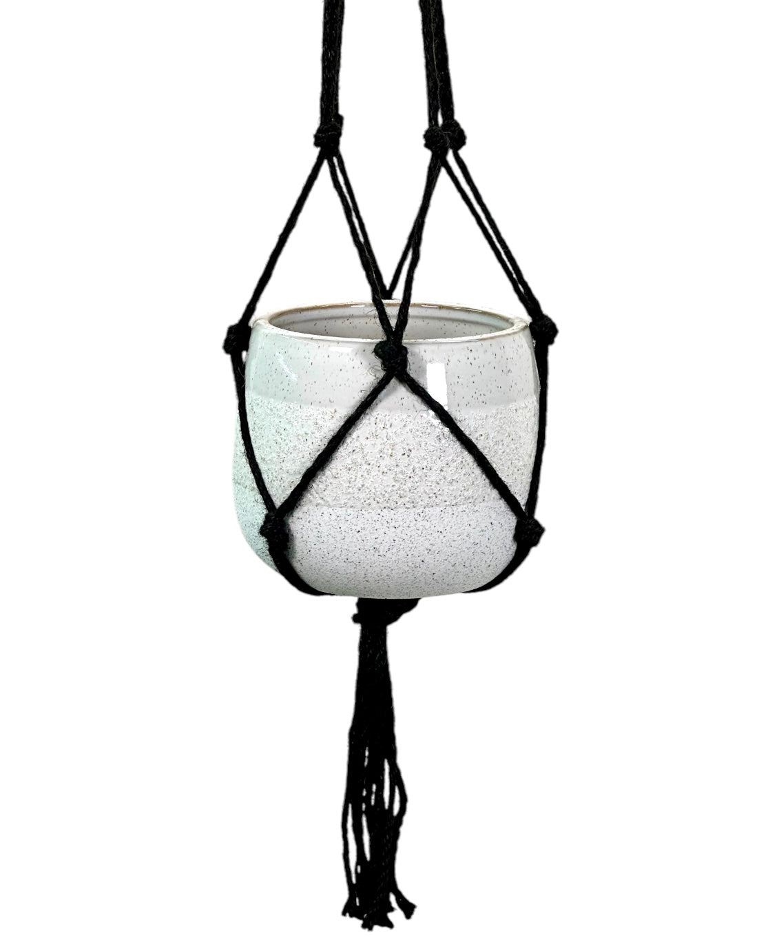 Macramé en jute noir – Pour pots Ø9 à Ø17 cm – Longueur 80 cm