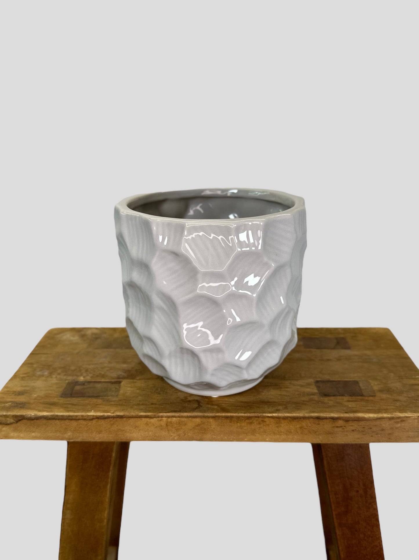 Cache-pot ''bohème'' gris Ø12 cm