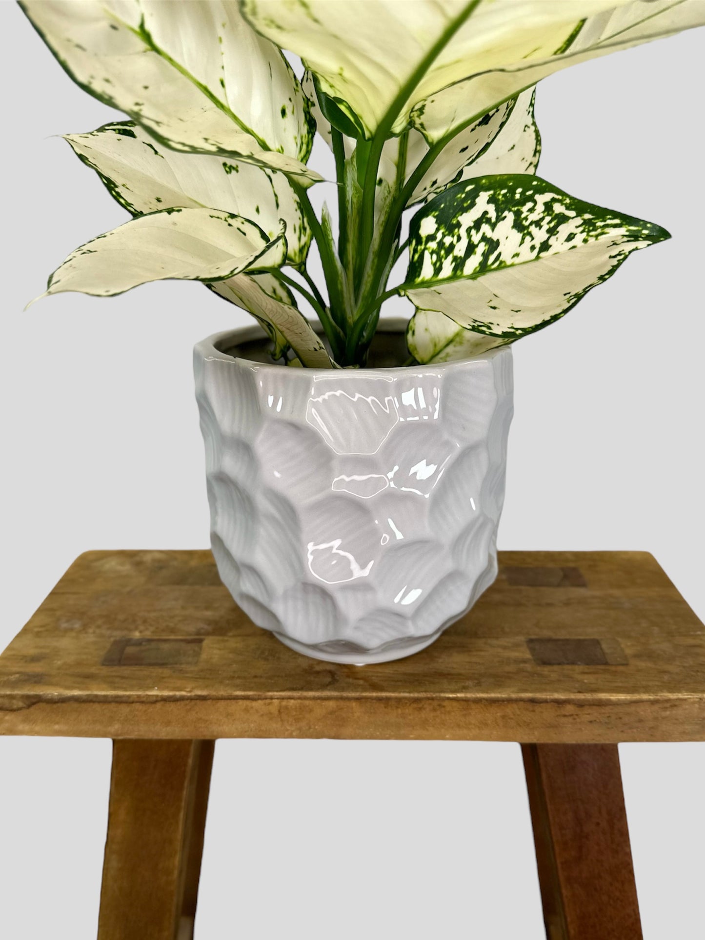 Cache-pot ''bohème'' gris Ø12 cm