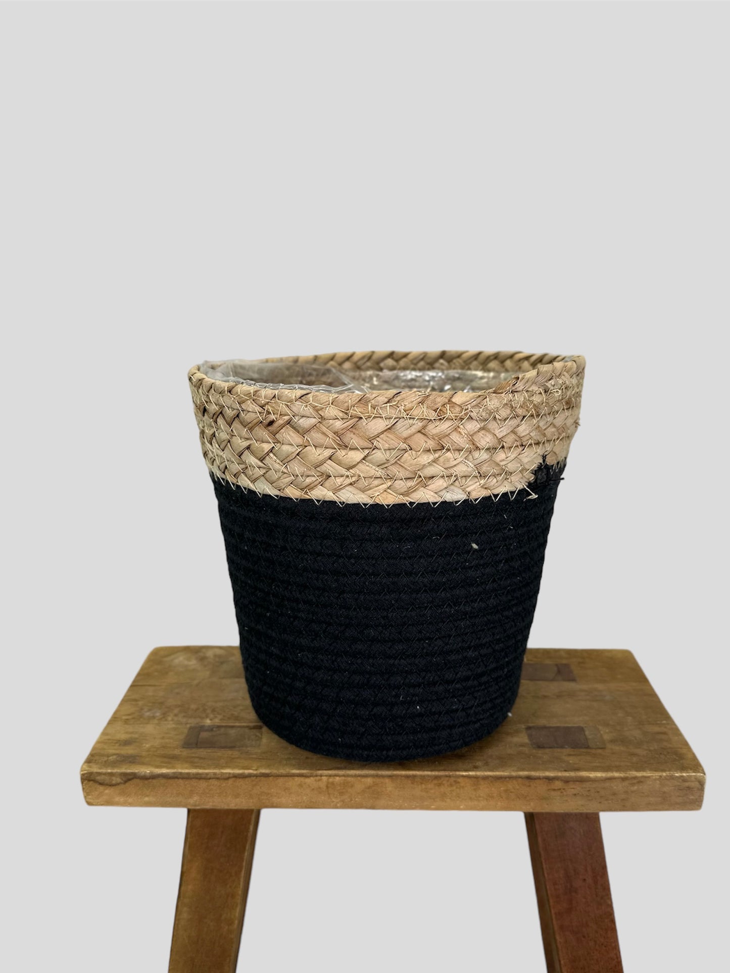 Cache-pot Panier noir Ø19 cm