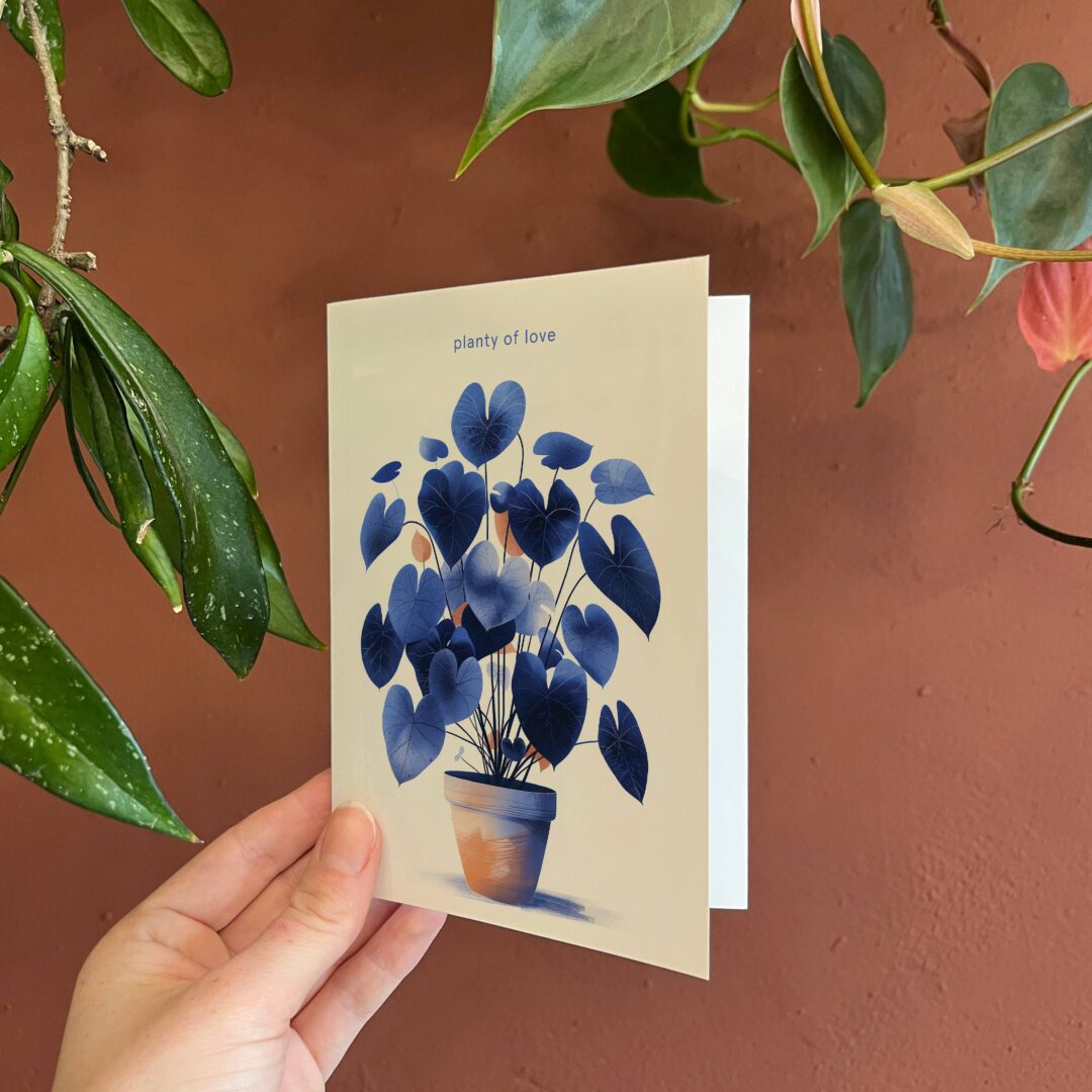 Carte de vœux Linogravure ''Planty of love''
