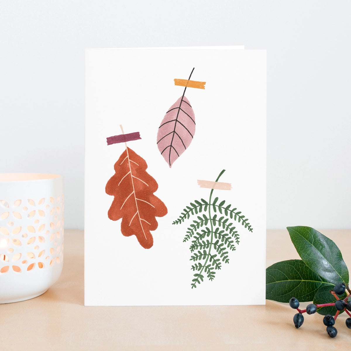 Carte de vœux ''Feuilles d'automne''