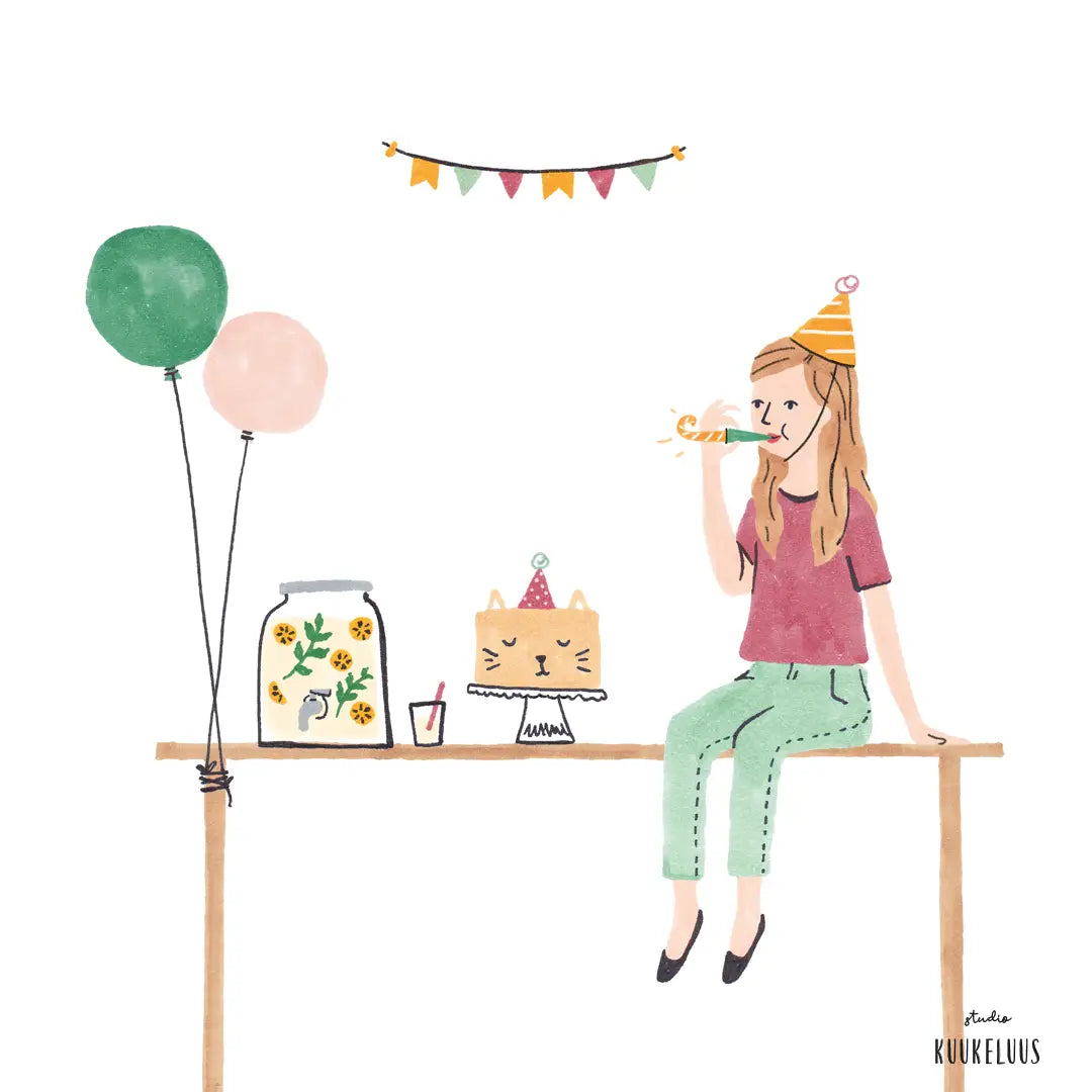 Carte de vœux d'anniversaire ''Party table''