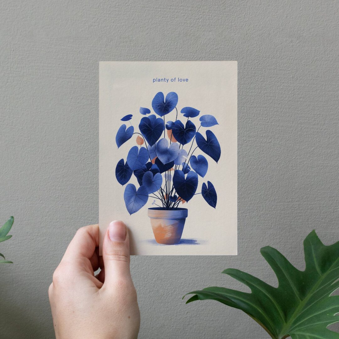 Carte de vœux Linogravure ''Planty of love''