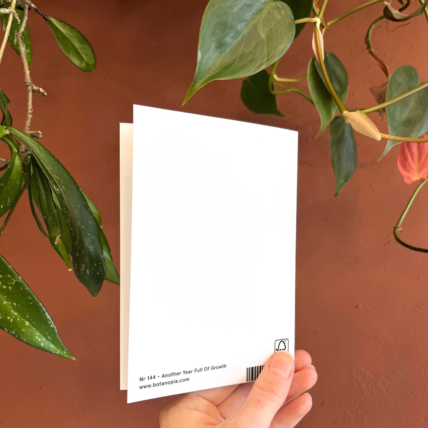 Carte de vœux Linogravure ''Another year full of growth'' Avec enveloppe ensemencé