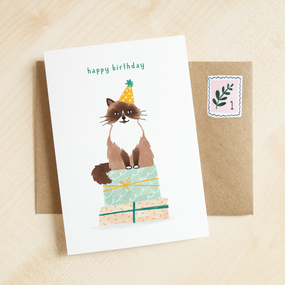 Carte de vœux ''Chat d'anniversaire''