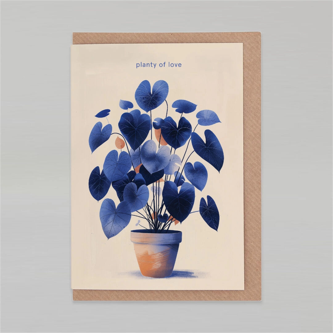 Carte de vœux Linogravure ''Planty of love''
