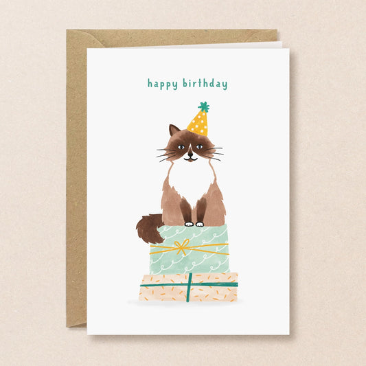 Carte de vœux ''Chat d'anniversaire''
