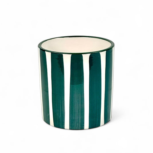 Cache-pot 'Stripe' vert Ø9 cm