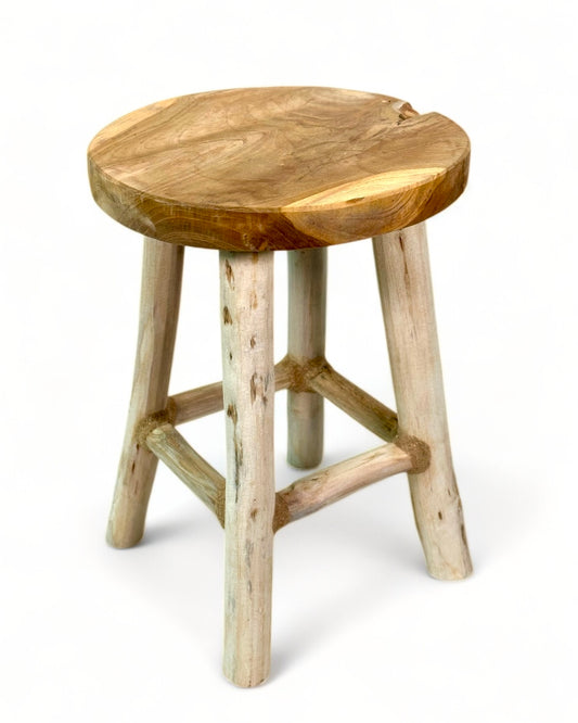 Tabouret décoratif en bois Ø20 cm H27 cm