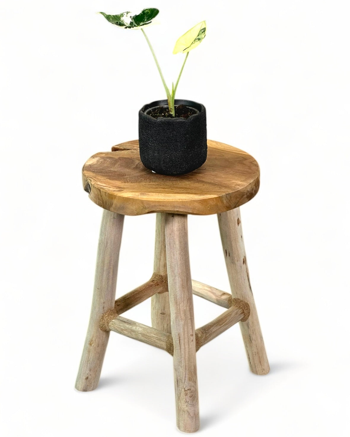 Tabouret décoratif en bois Ø20 cm H27 cm