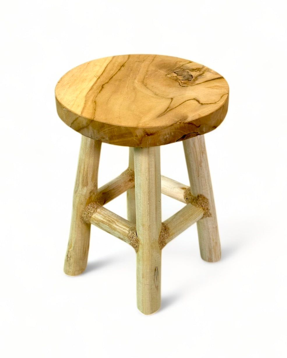 Tabouret décoratif en bois Ø17 cm H22 cm