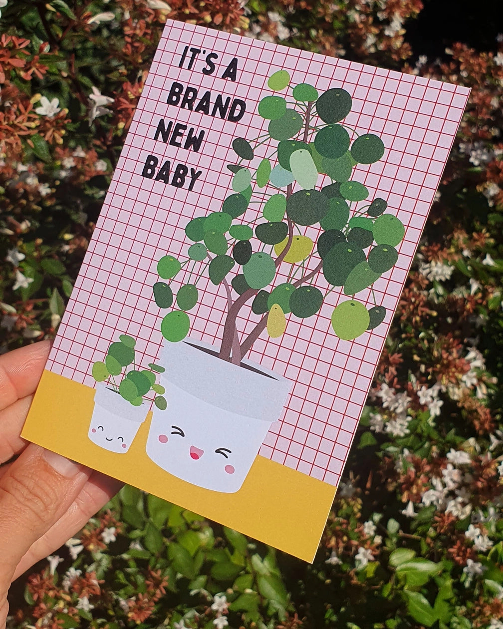 Carte de vœux ''Bébé Pilea''